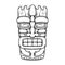 Traditional polynesian tiki idol. Illustration of tribal tiki mask. Design element for decorations.