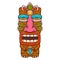 Traditional polynesian tiki idol. Illustration of tribal tiki mask. Design element for decorations.