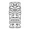 Traditional polynesian tiki idol. Illustration of tribal tiki mask. Design element for decorations.