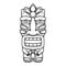 Traditional polynesian tiki idol. Illustration of tribal tiki mask. Design element for decorations.