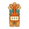 Traditional polynesian tiki idol. Illustration of tribal tiki mask. Design element for decorations.