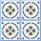 Traditional Portugal Lisbon azulejo ceramic cement  tiles pattern