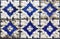 Traditional Portuguese azulejo tiles on the building in Porto, P