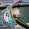 Traditional Portuguese boat with colorfully painted bow