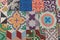 Traditional Portuguese glazed tiles south europa background