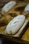 Traditional preparation of bread in the bakery