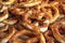 Traditional pretzels called Brezel on a market stall