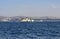 Traditional public ferry crosses Bosphorus from European