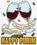 Traditional Purim Celebration with Wine Glasses Toasting in the Feast, Vector Illustration