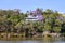 Traditional Queenslander House on the banks of river in Queensland Australia