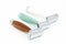 Traditional razor isolated in white. Three razors of different colors