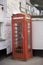 Traditional red british phone box