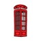 Traditional red British telephone booth, an old landmark of the city, a symbol of London