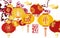 Traditional red Chinese lantern decorated for the Chinese New Year 2021Chinese translation Happy chinese new year 2021, year of