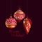Traditional red and gold xmas baubles.