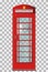 Traditional red London telephone box