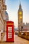 Traditional red phone booth in London