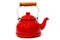 Traditional Red Teapot with Wooden Handle