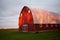 Traditional red timber barn on a homestead