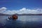 A traditional reed boat at the Floating Islands