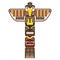 Traditional Religious Totem Pole with Animal. Vector