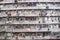 Traditional residential old facade building Hong Kong