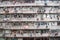 Traditional residential old facade building Hong Kong