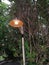 Traditional road lamp at the park.Garden and park decoration concept