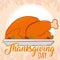 Traditional roasted turkey dinner Thanksgiving day Vector