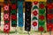 Traditional Romanian clothe accessories, colorful pattern