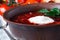 Traditional Romanian and Russian borsch - vegetable soup with pa