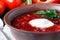 Traditional Romanian and Russian borsch - vegetable soup with pa