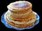 Traditional russian blini isolated on a black background. Pancakes. Pancake week. Maslenitsa