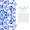 Traditional Russian gzhel style vector illustration. Fabulous vintage decorative gzel blue flowers on white background