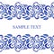 Traditional Russian vector seamless pattern frame in gzhel style. Can be used for banner, card, poster, invitation etc.