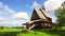 Traditional russian wooden church in ancient town of Suzdal