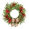 Traditional rustic Christmas wreath on white background