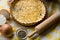 Traditional rustic vegetarian pie with onions