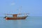 A traditional sailboat on the beach of Zanzibar