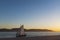 Traditional sailboat cruising in the Tagus River in Lisbon