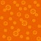 Traditional Seamless Pattern with Colorful Citruses on the Orange Background.