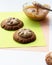 Traditional Senegalese cookies Five cents with peanut butter. Close-up of homemade cookies on a bright background. Gluten-free