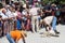 Traditional shearing sheep