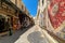 Traditional shops on via Dolorosa street in Jerusalem.