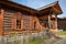 Traditional Siberian wooden house in the Taltsy Architectural-Ethnographic Museum