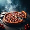 traditional slice closeup round smoky pizza with mozzarella and mushroom, tomatoes, meat, and sauce. ai generated