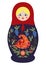 Traditional souvenir Russian floral folk matryoshka doll, Gorodets painting stylization. Birds and flowers, matryoshka babushka.