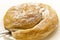 Traditional spanish bakery pastry dessert, ensaimada. Mallorca dessert. Spiral shaped
