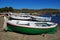 Traditional Spanish fishing boats on the beach