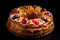 Traditional Spanish ring shaped cake for Three Kings Day, Epiphany day, Dia de los Reyes Magos - Roscon de Reyes